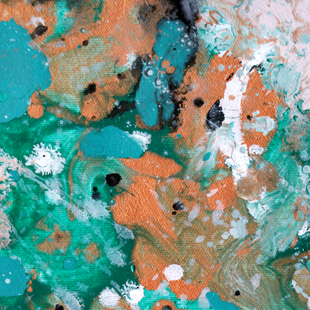 Abstrakcyjny obraz temperowy "Szmaragd"