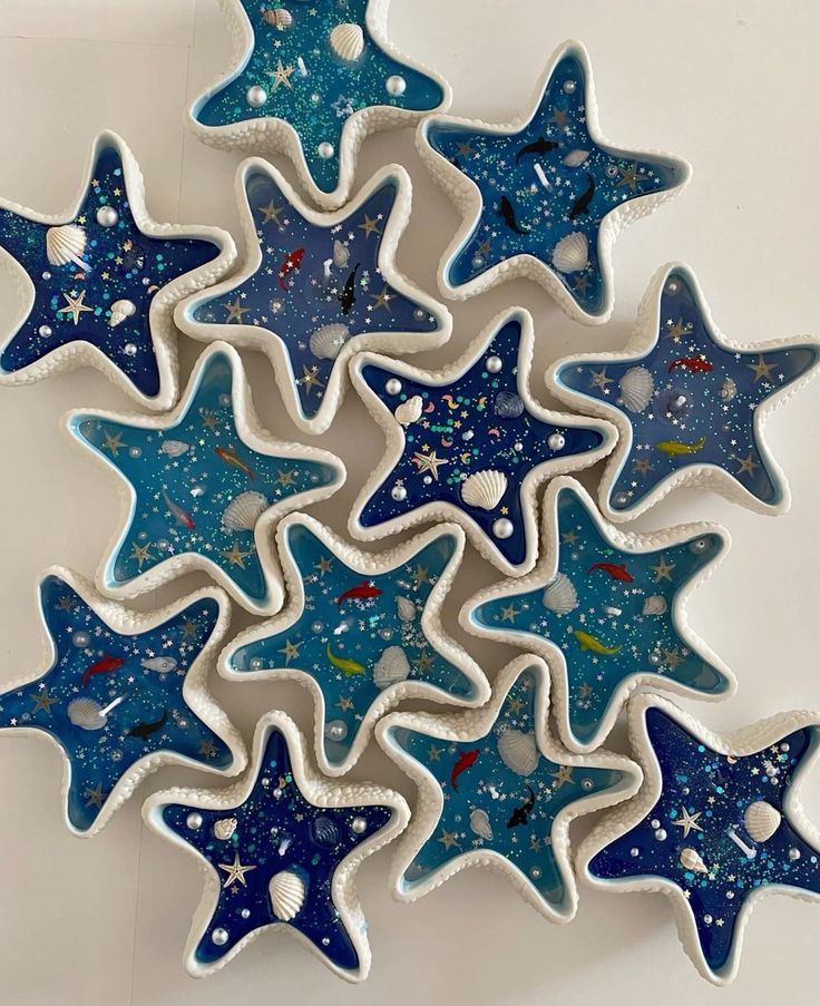 HarCheez Starfish Gel Wax Candle with Handmade Concrete Base – Ocean Theme Decor