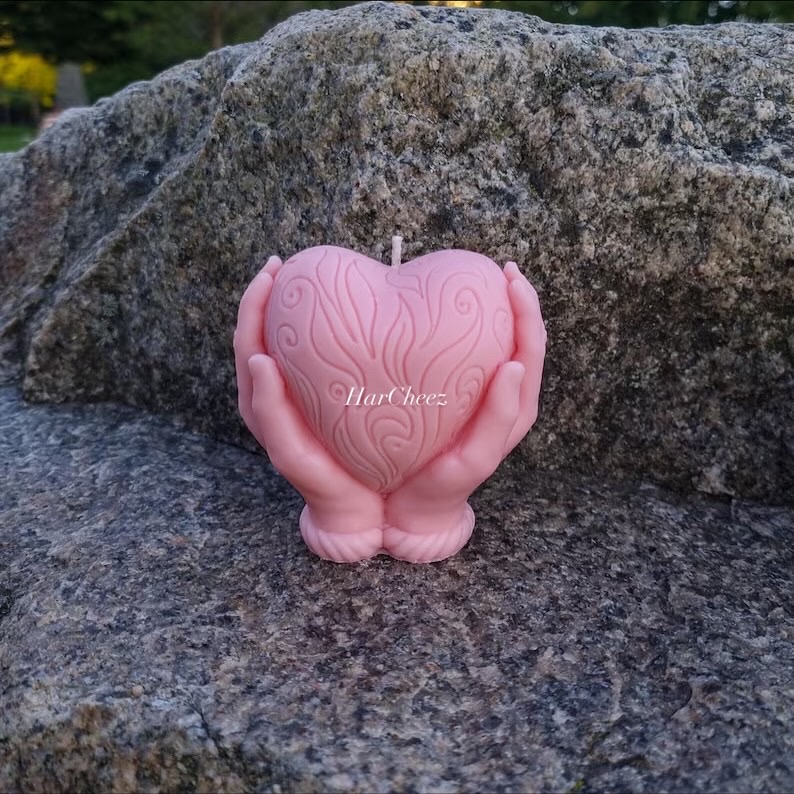 Heart in Hands Candle – Handmade Romantic Decorative Candle