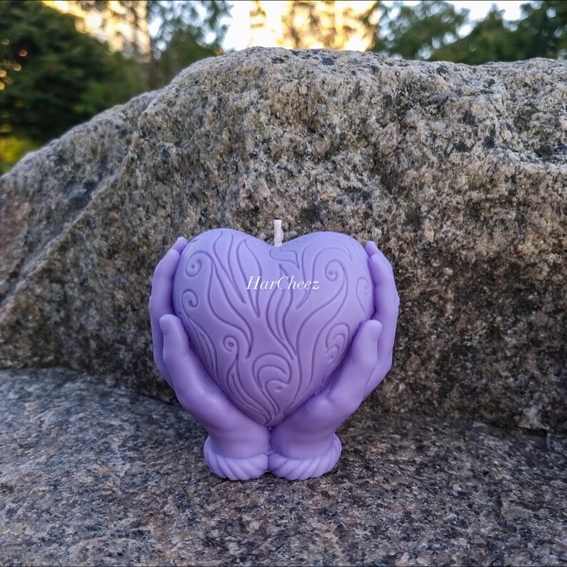 Heart in Hands Candle – Handmade Romantic Decorative Candle