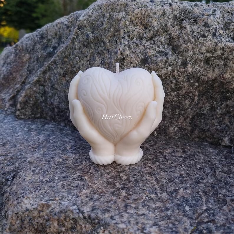 Heart in Hands Candle – Handmade Romantic Decorative Candle