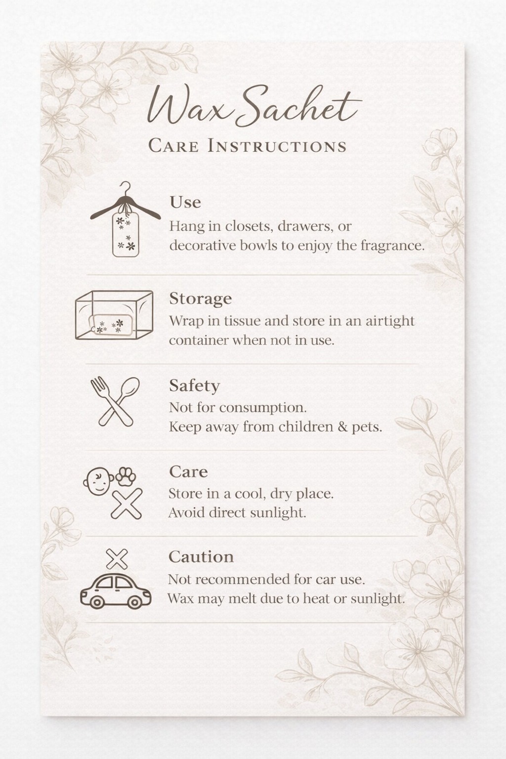 Tulip Scented Wax Sachet