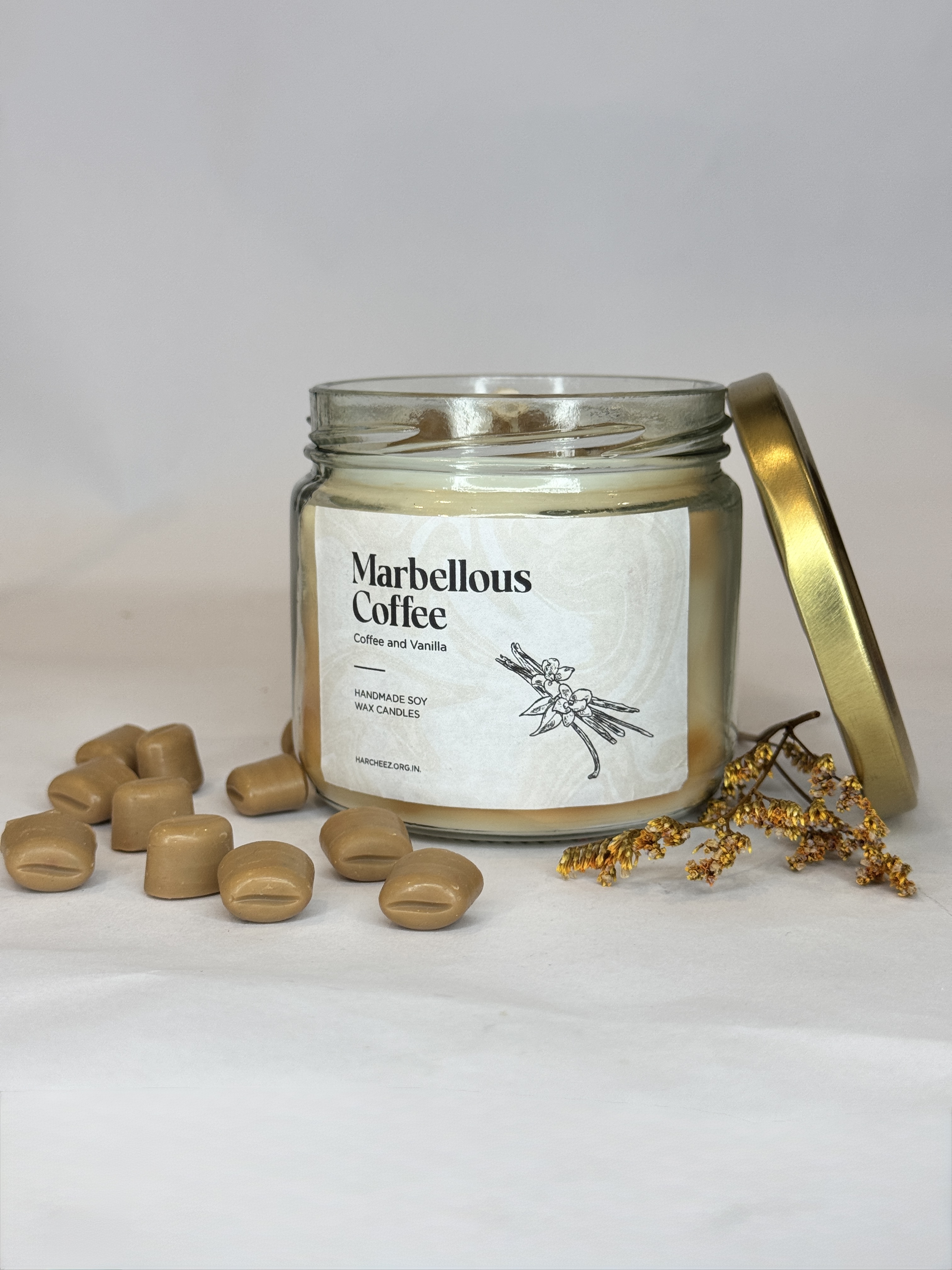 HarCheez Marbellous Coffee Candle – Coffee & Vanilla Soy Wax Candle