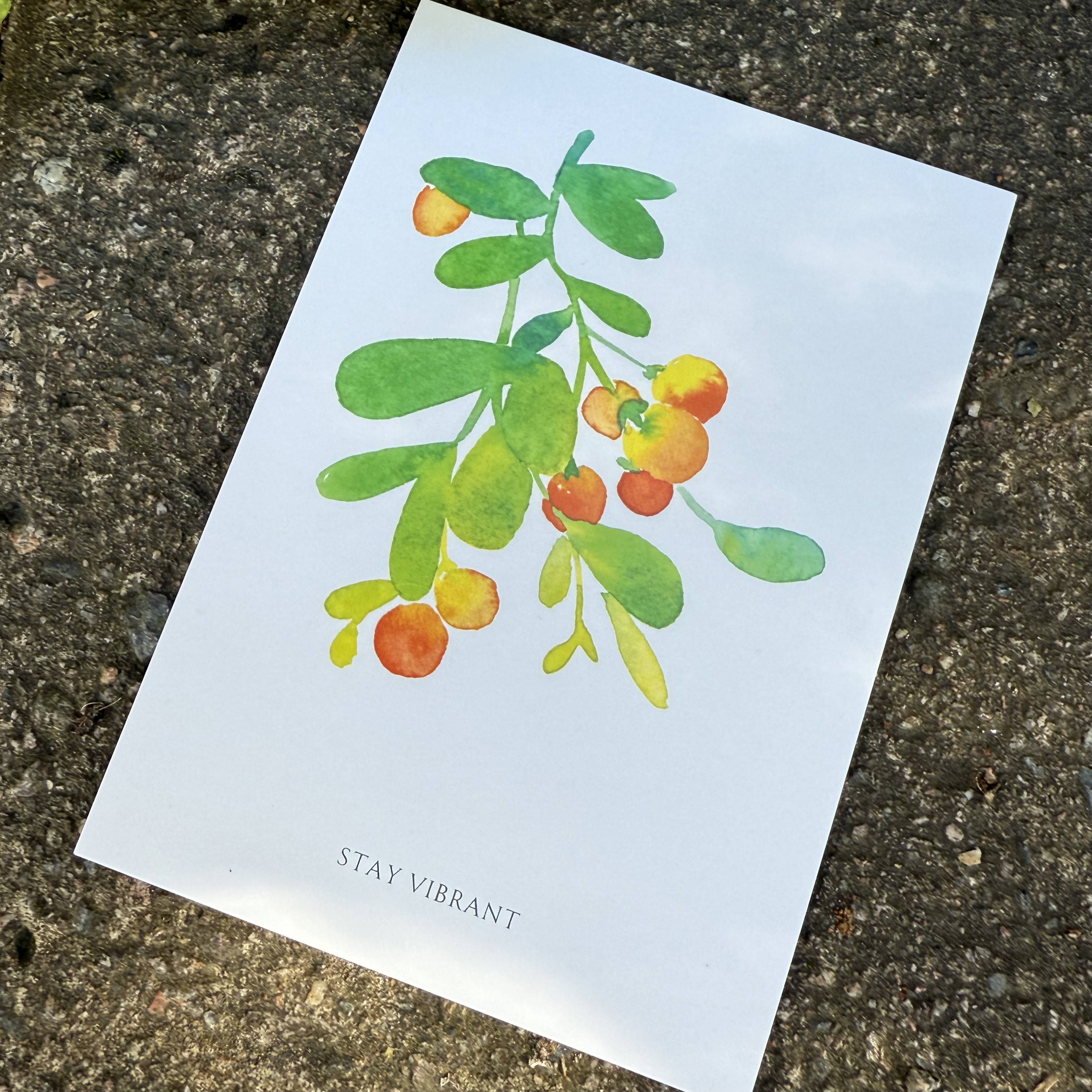 Stay Vibrant - Watercolor Botanical Art Postcard