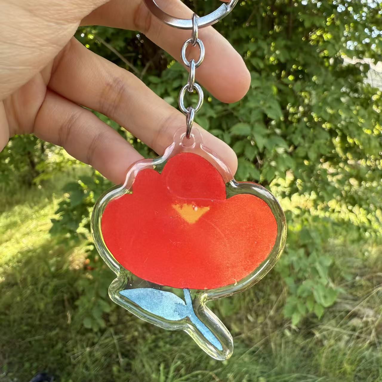 Little Red Flower Acrylic Keychain