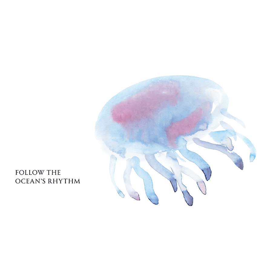 Follow the Ocean’s Rhythm - Watercolor Jellyfish Postcard