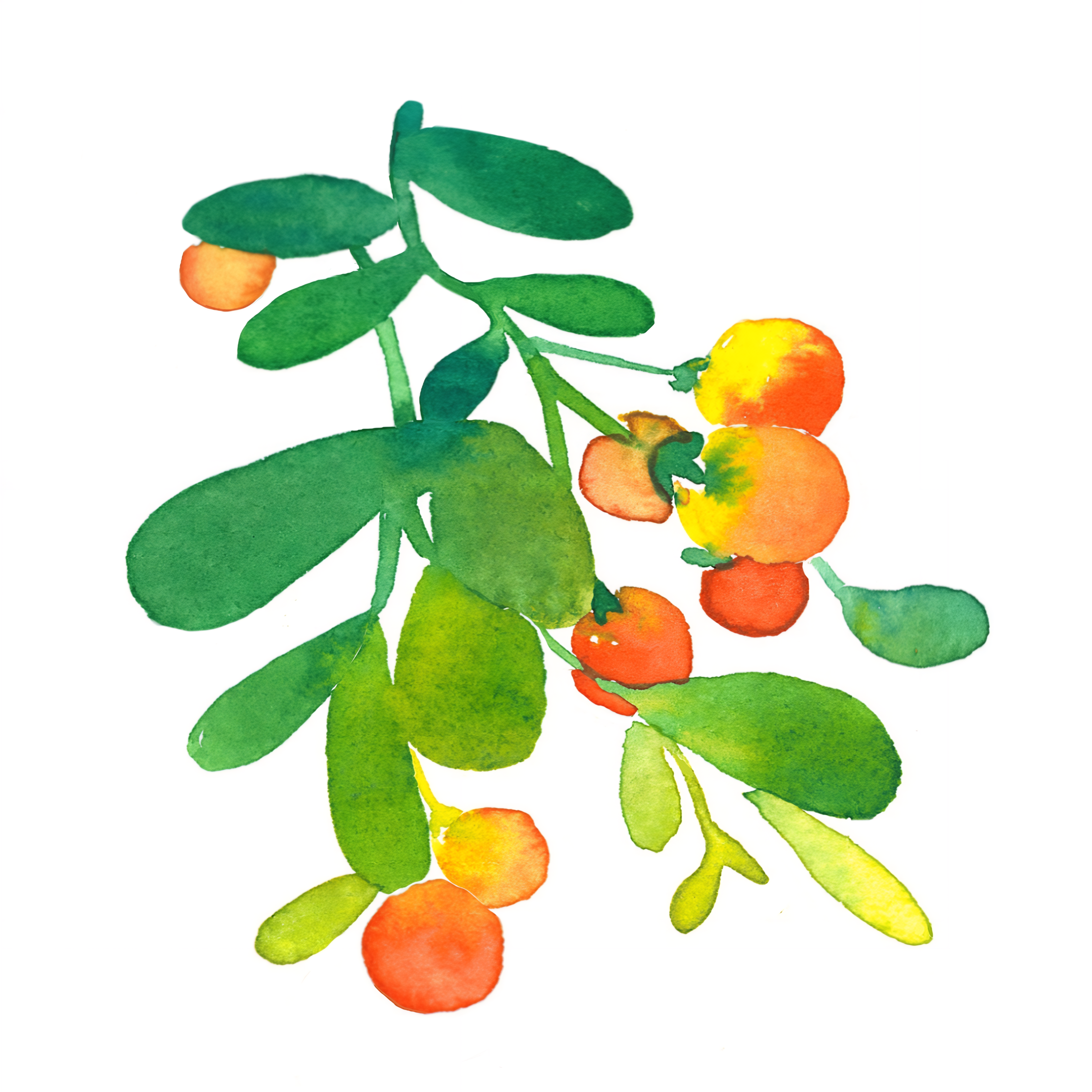Berry Tree Watercolor Vinyl Sticker