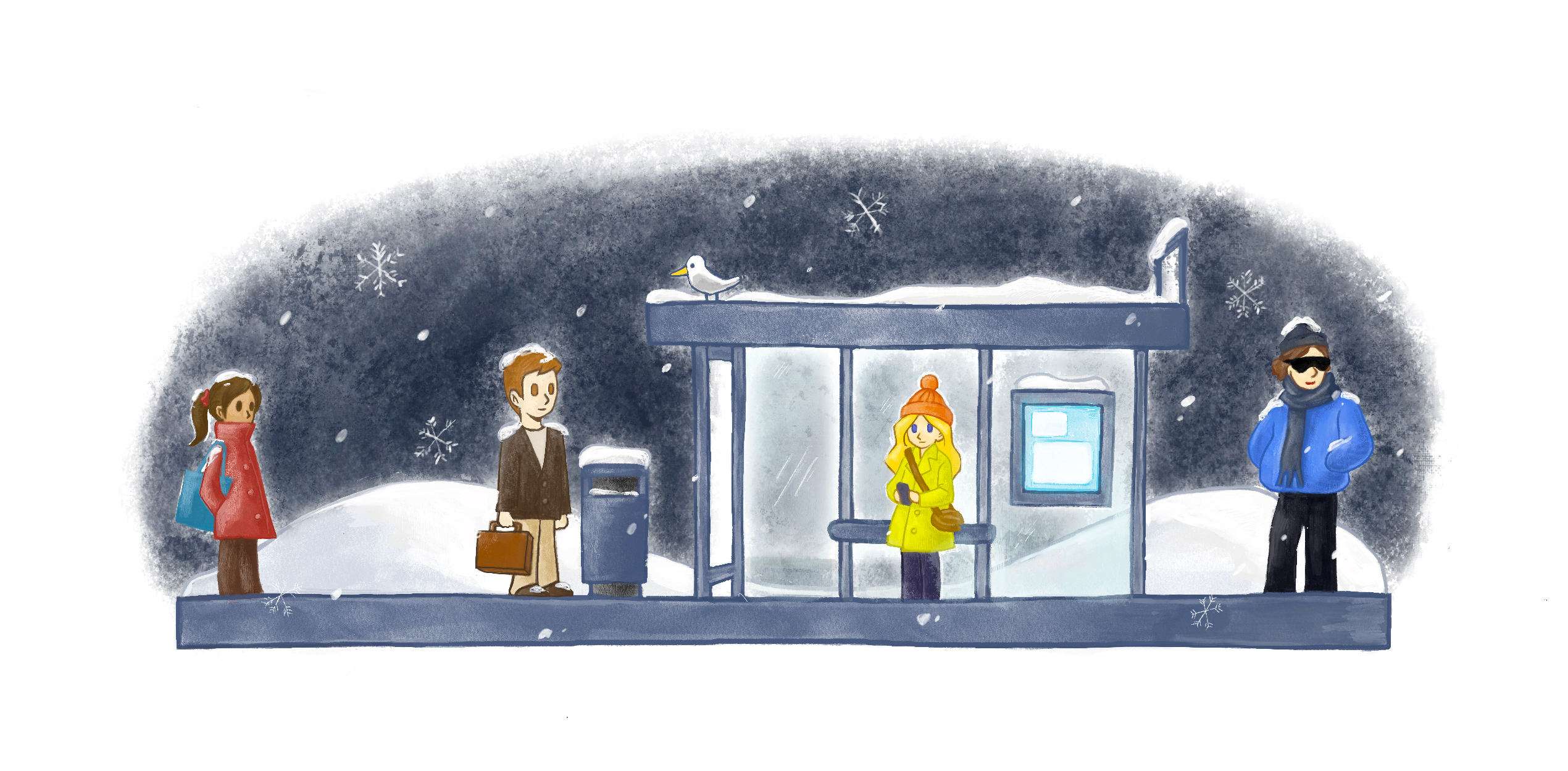 Finland, waiting for bus sticker