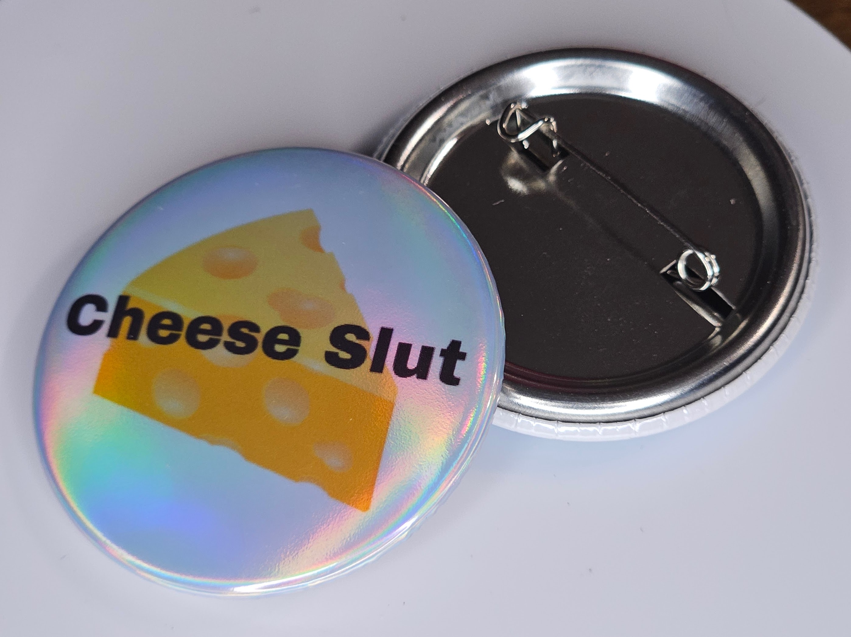 44mm (1.73 in) Pin-Back Button - Cheese Slut