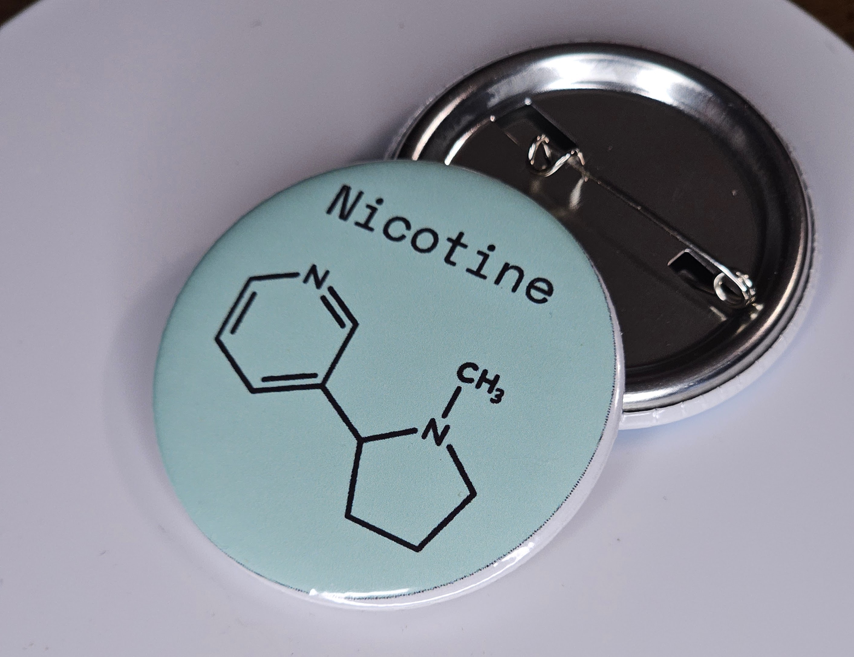 44mm (1.73 in) Pin-Back Button - Nicotine
