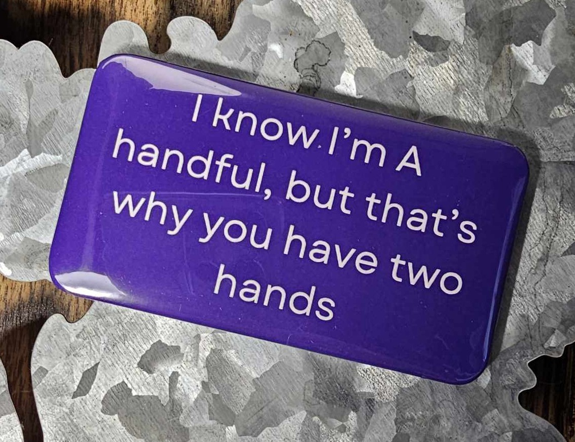 2"x3.5" Magnet - I know I'm A handful, but that's why you have two hands.