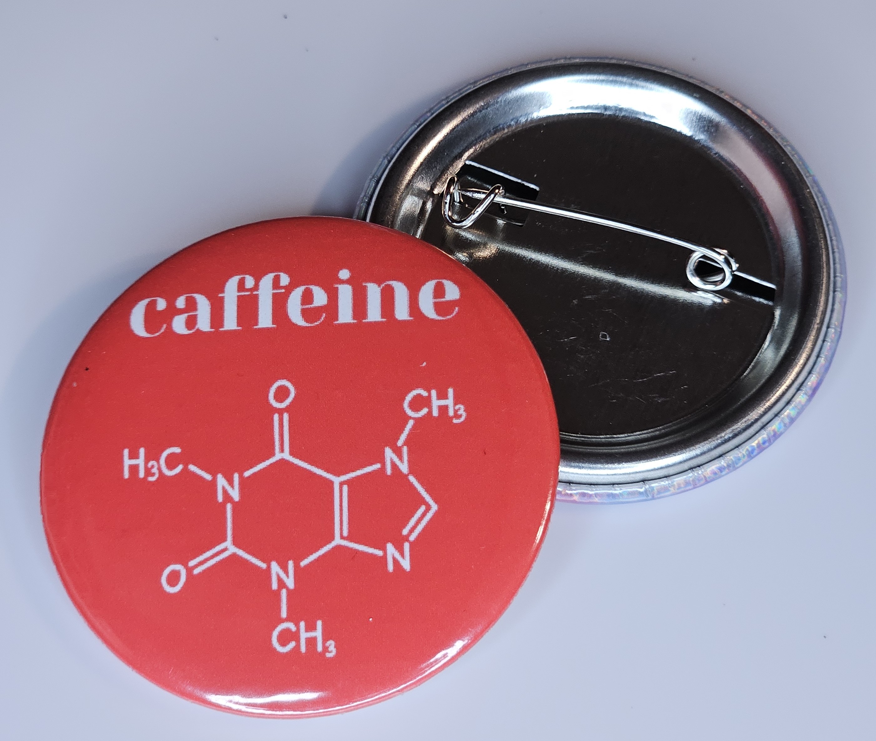 44mm (1.73 in) Pin-Back Button - Caffeine