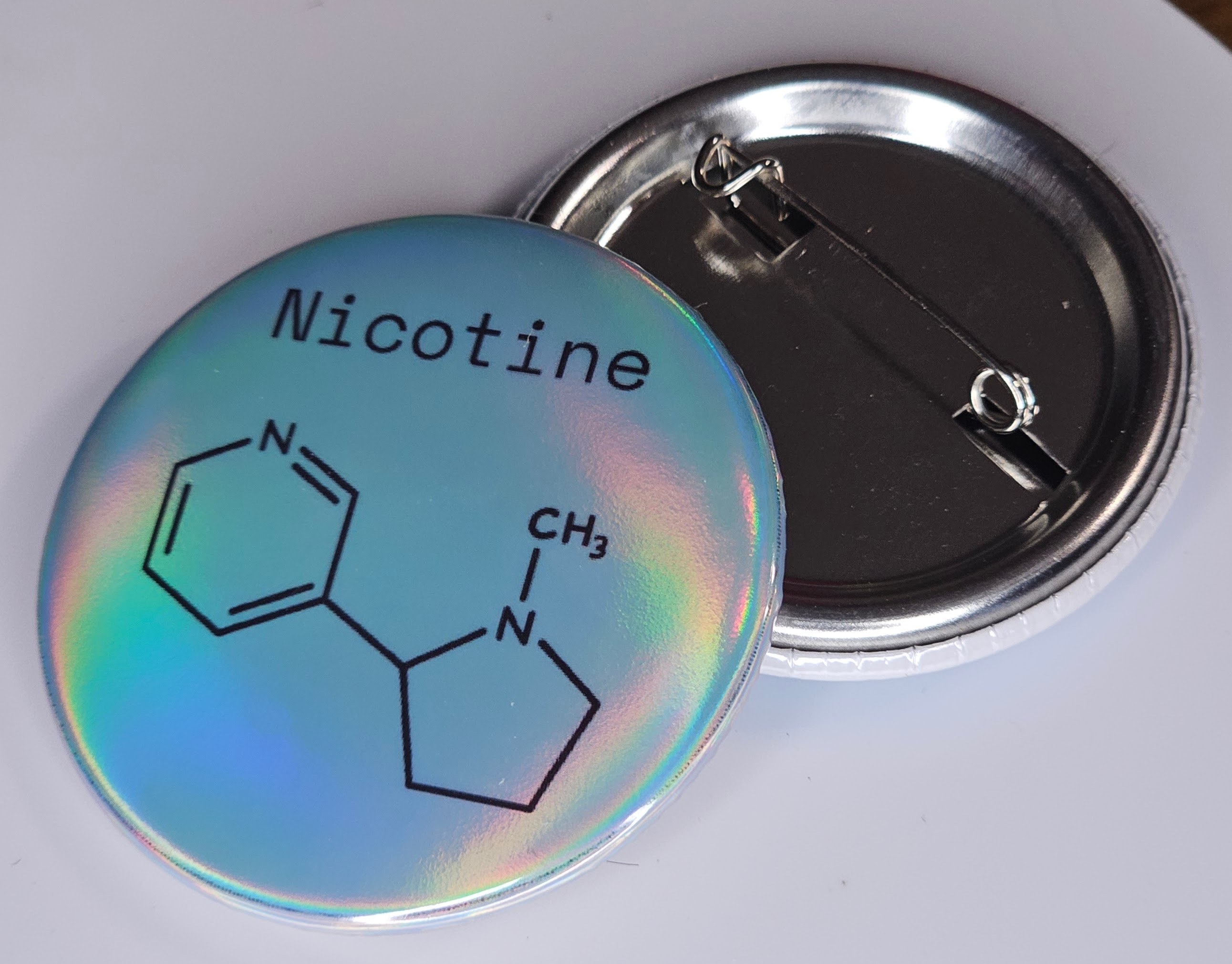 44mm (1.73 in) Pin-Back Button - Nicotine