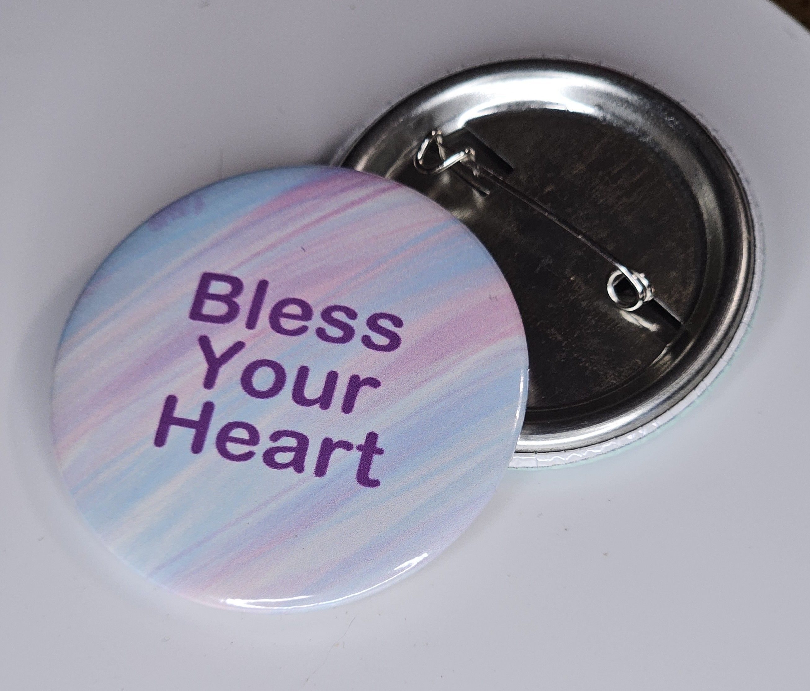 44mm (1.73 in) Pin-Back Button - Bless Your Heart
