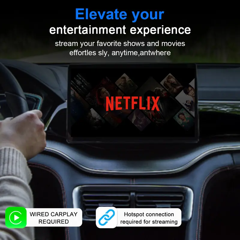 Wireless Carplay Adapter, Koneksyon sa Bluetooth/Wi-Fi, naka-wire sa wireless, tugma sa mga iPhone at Android System