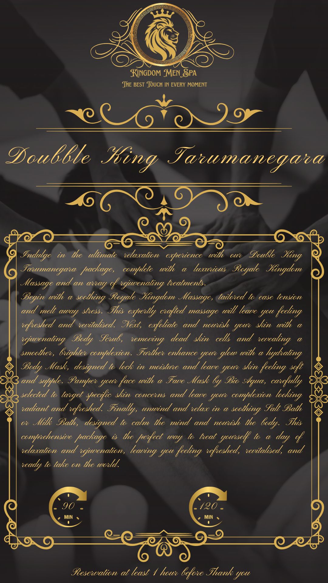 Double King Tarumanegara Spa Couple Package 2 (150 minute)