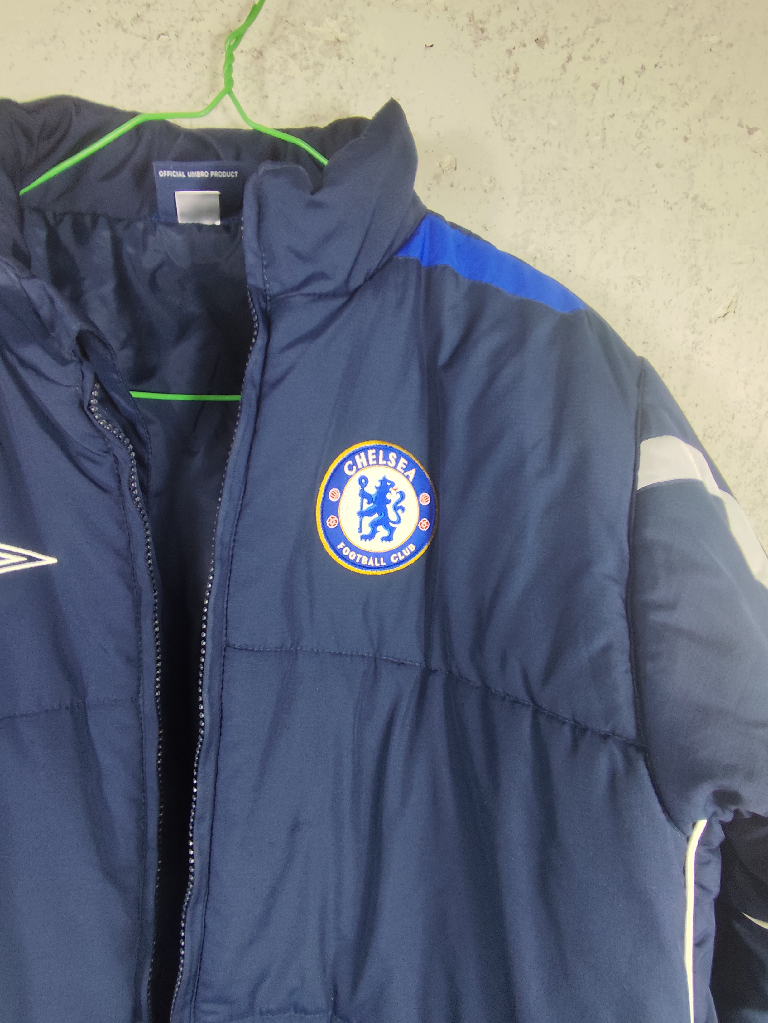 Vintage 2005-06 Chelsea Umbro Padded Bench Coat Kids YXL 158 cm