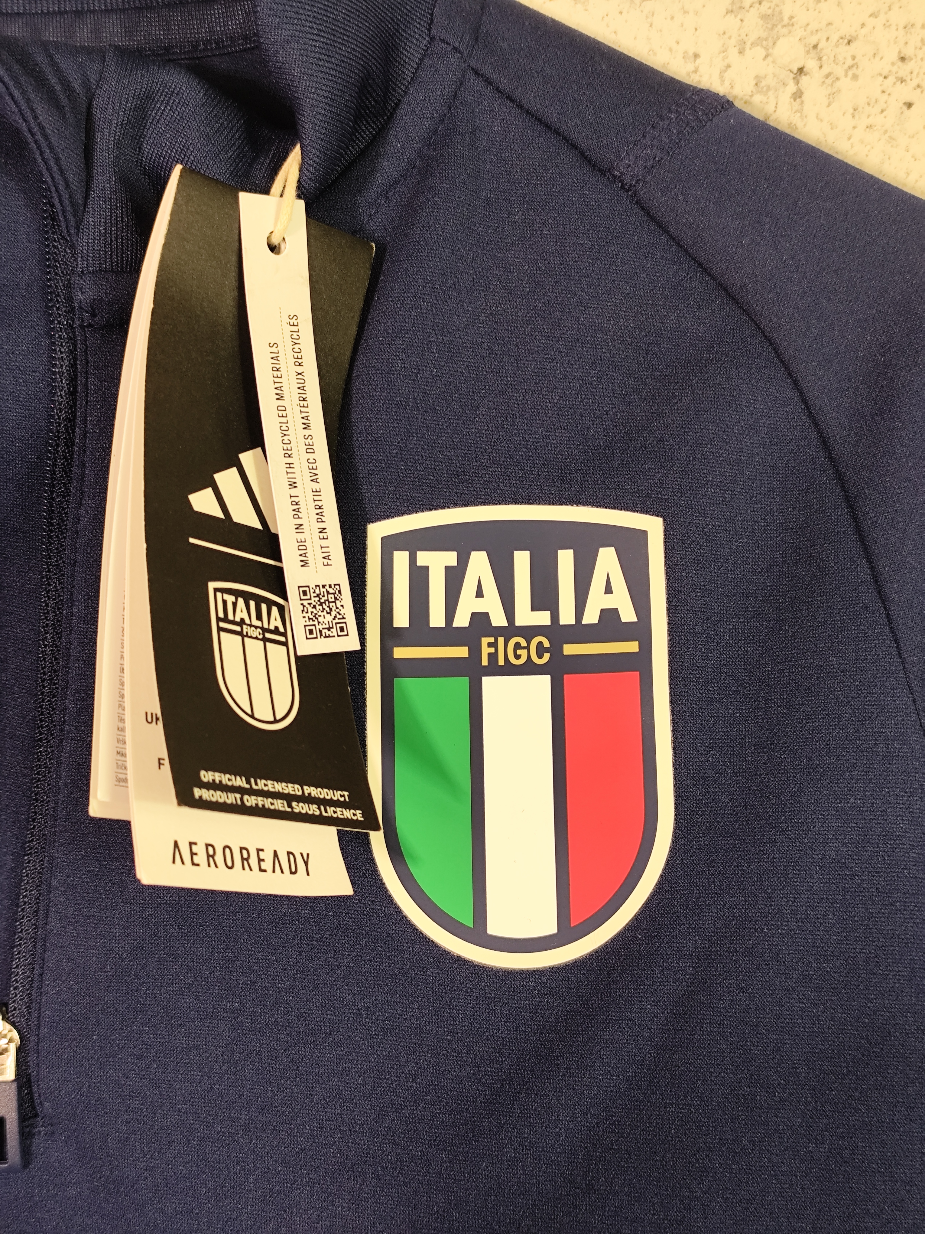 Mens Adidas Italy Tiro 23 Training Top Dark Blue