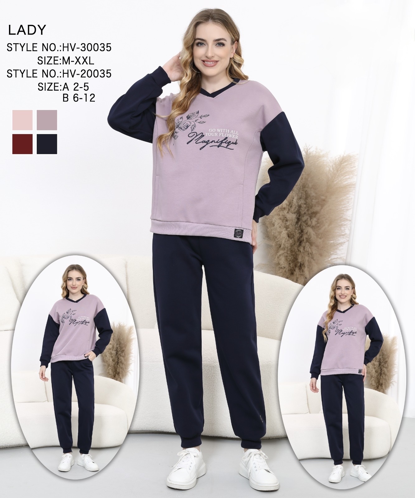 Two-tone casual tracksuit