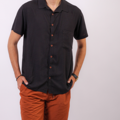 Men's Black Short Sleeve Shirt