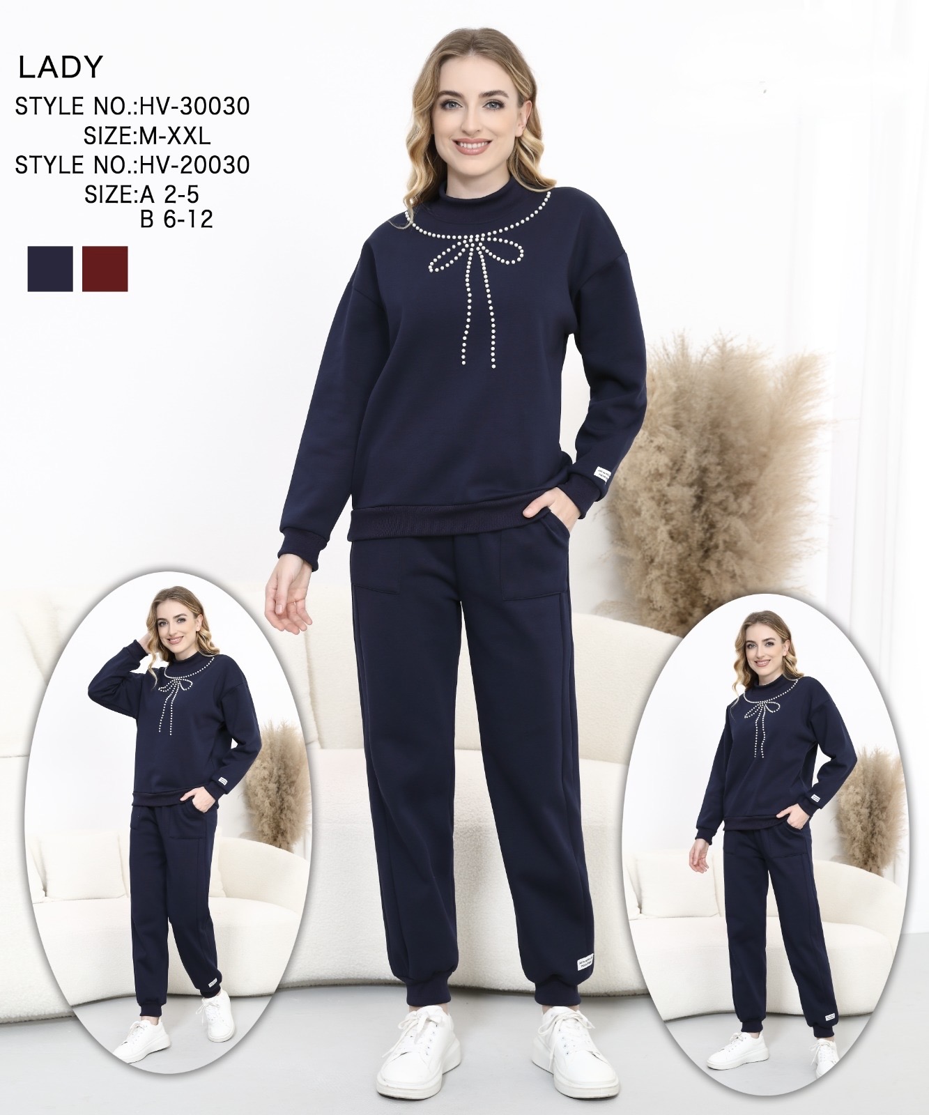 Women's navy blue tracksuit set