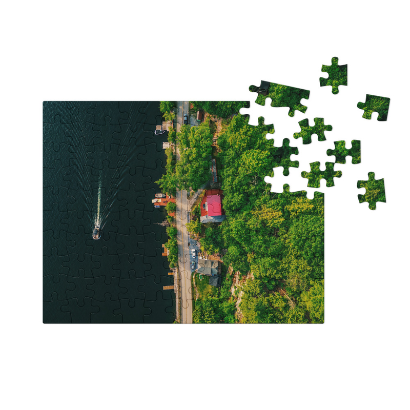 Jigsaw puzzle with tin