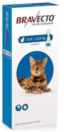 Bravecto para gatos MED. 2.8 A 6.25 KG