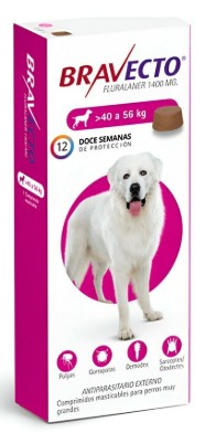 Bravecto  para perros grandes 40 A 56 KG. (1400 MG)