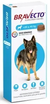 Bravecto para perros 20 A 40 KG. (1000 MG)