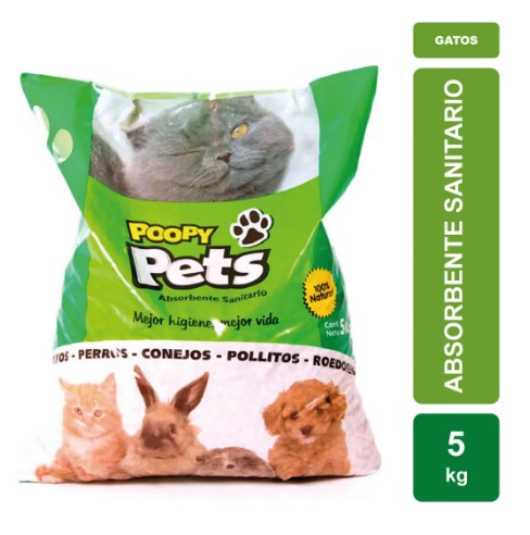 Absorbente sanitario para gatos Poopy Pets 5kg