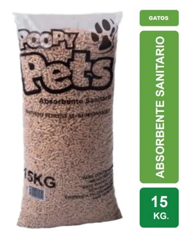 Absorbente Sanitario Poopy Pets para Gatos 15kg