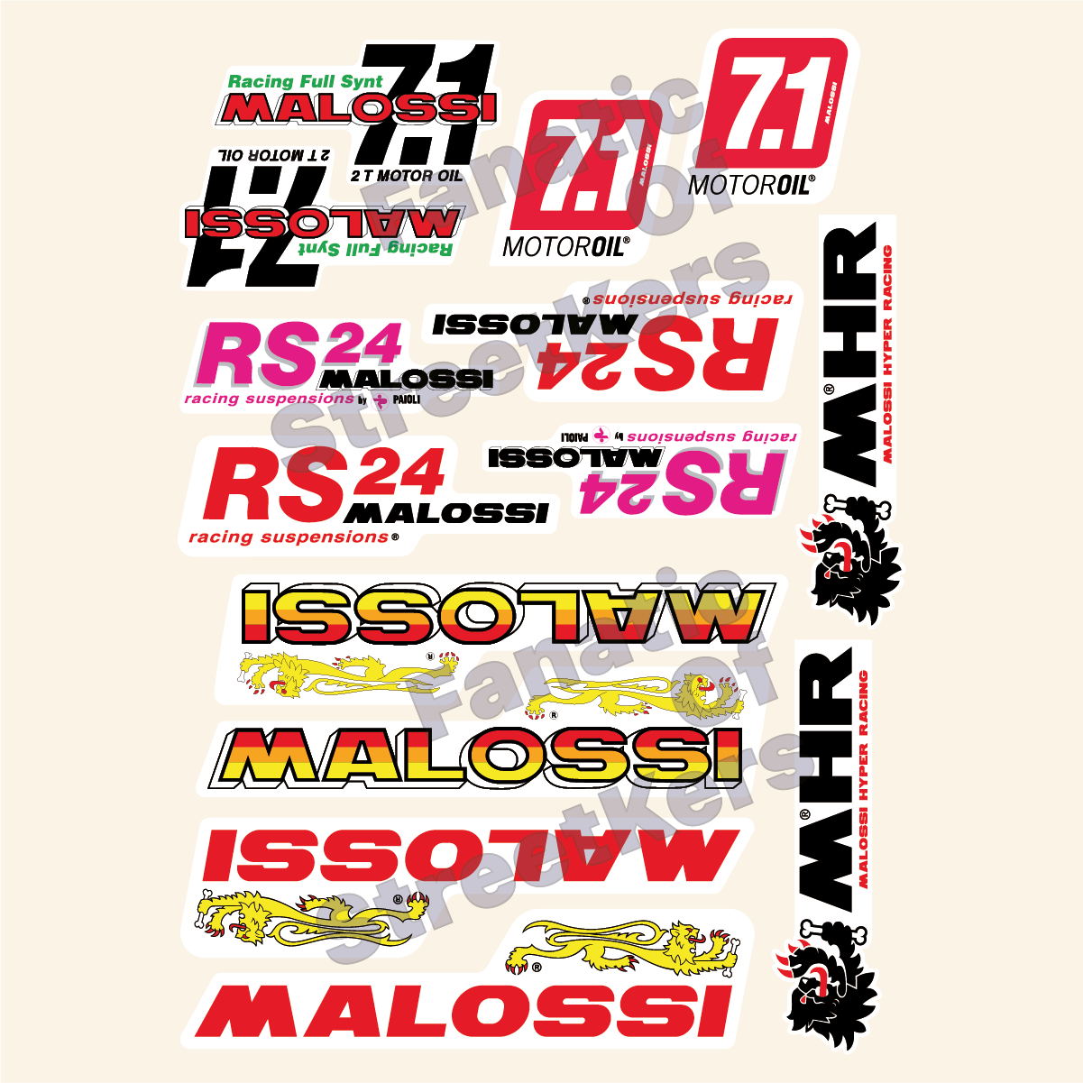 Planche de stickers MALOSSI