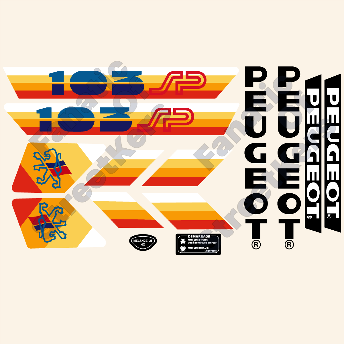 Kit déco PEUGEOT 103 SP Blanche