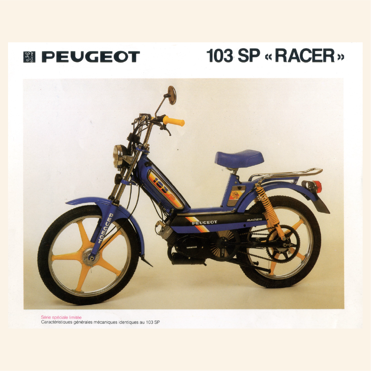 Kit déco PEUGEOT 103 SP RACER Phase 1 + Poulie Motrice
