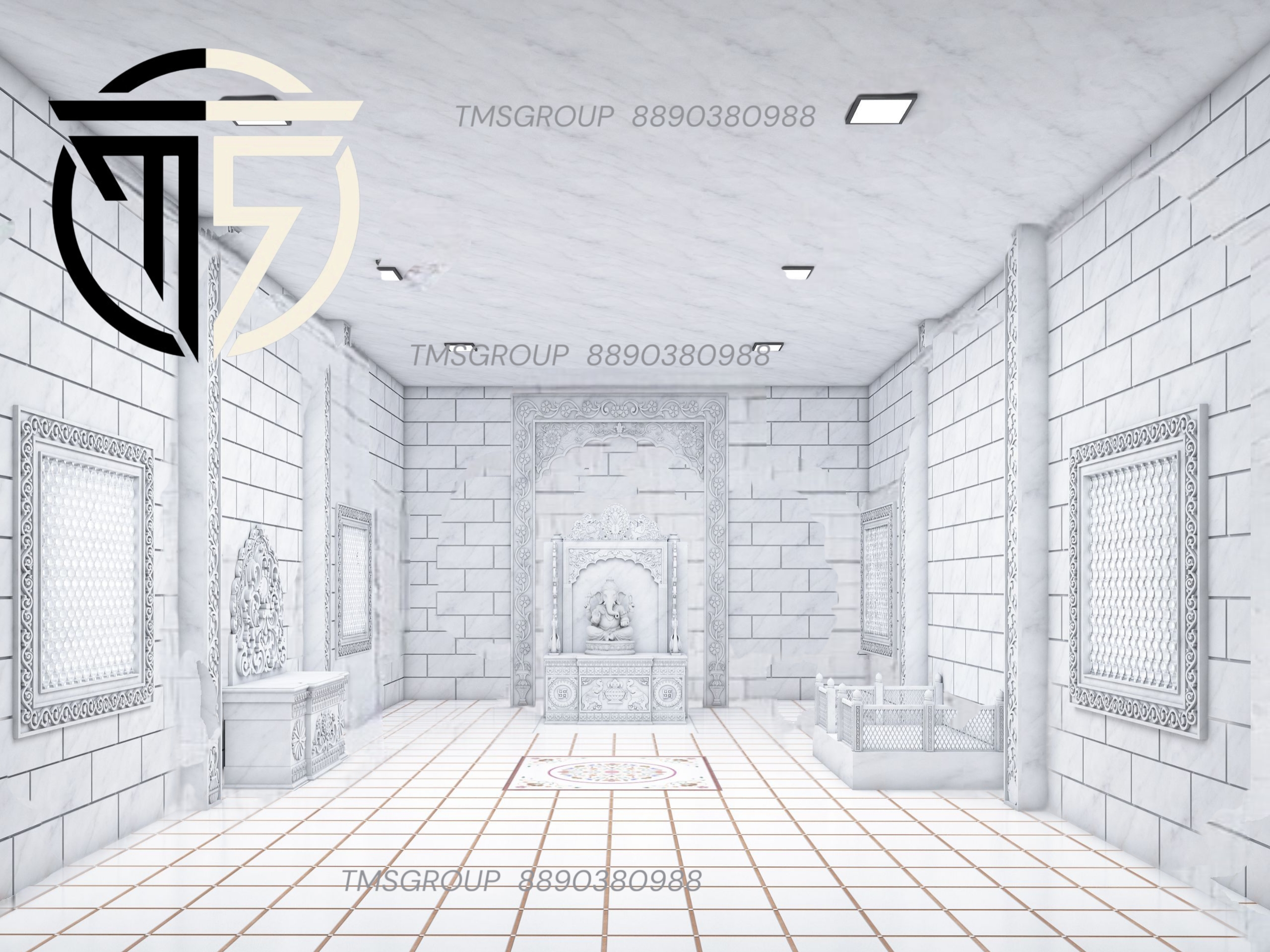 Rajasthan white marble work new design with carving inley work same face design photo Indore outdoor ongoing project Pune