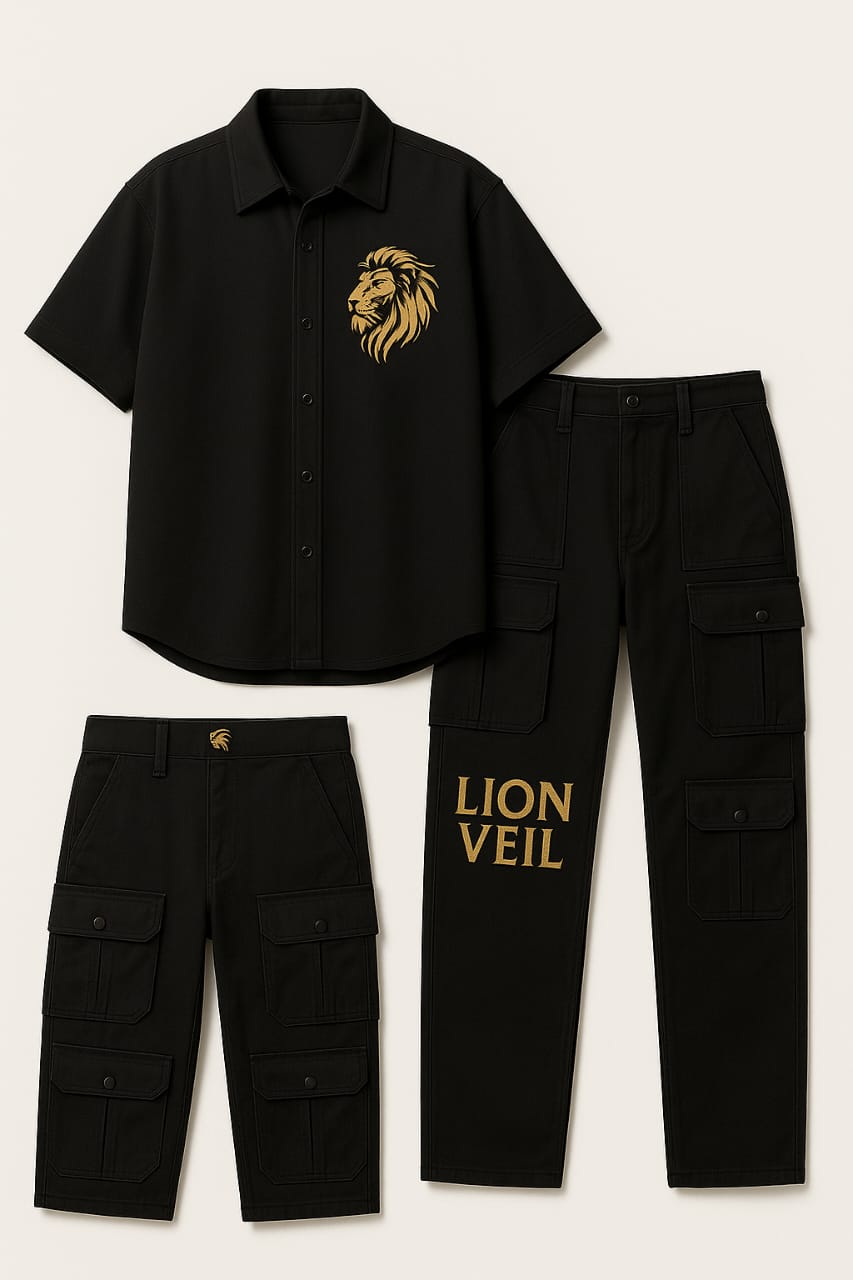 Lion Veil Black Streetwear Set