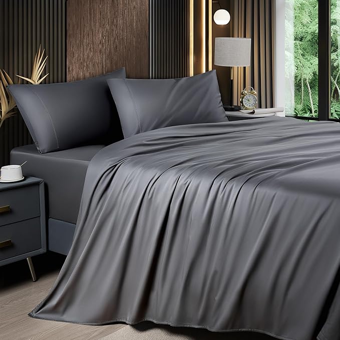 Luxury Soft Black Silky Sheets
