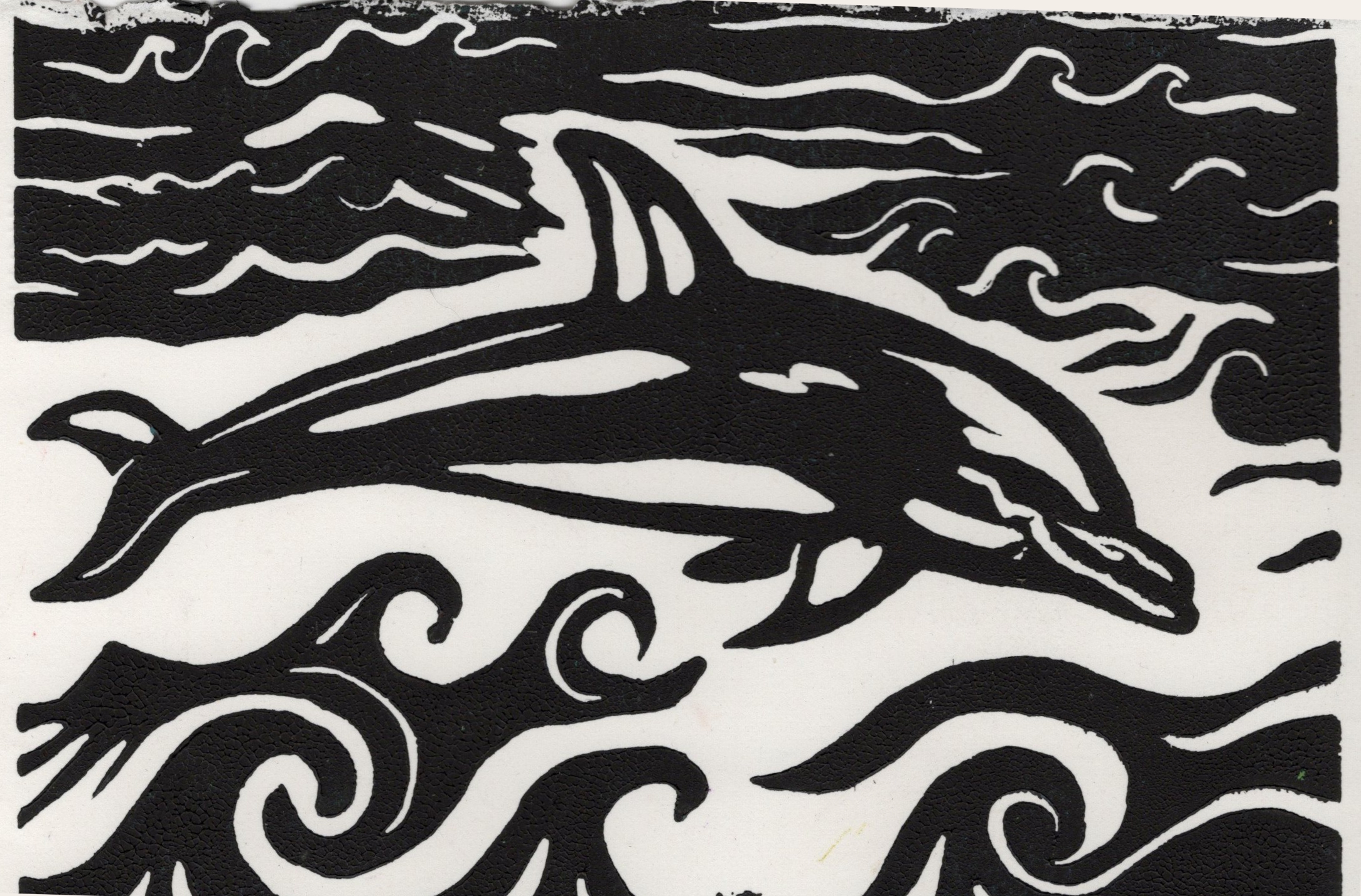 Dolphin Print black and white