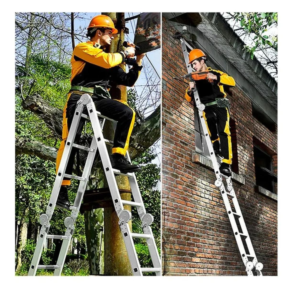 Escalera multiposición / 16 peldaños con plataformas