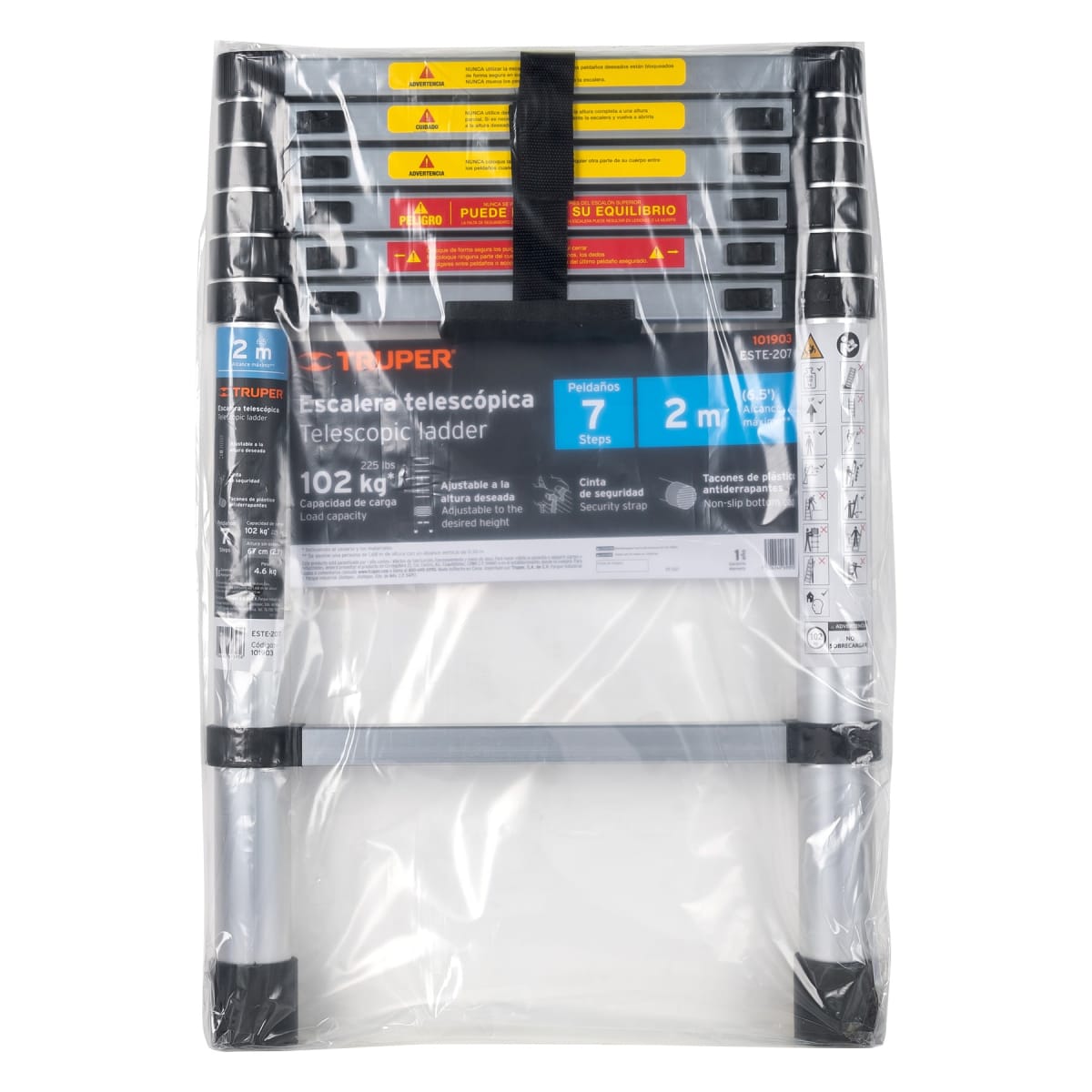 Escalera telescopica 7 peldaños Plegable 102kg