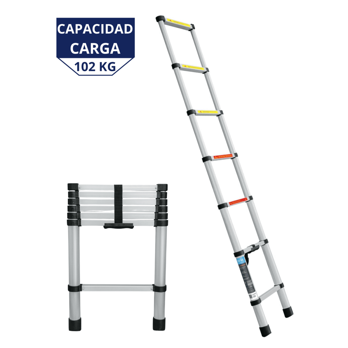 Escalera telescopica 7 peldaños Plegable 102kg