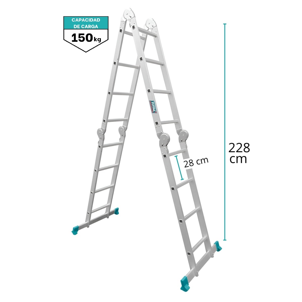 Escalera multiposición / 16 peldaños con plataformas