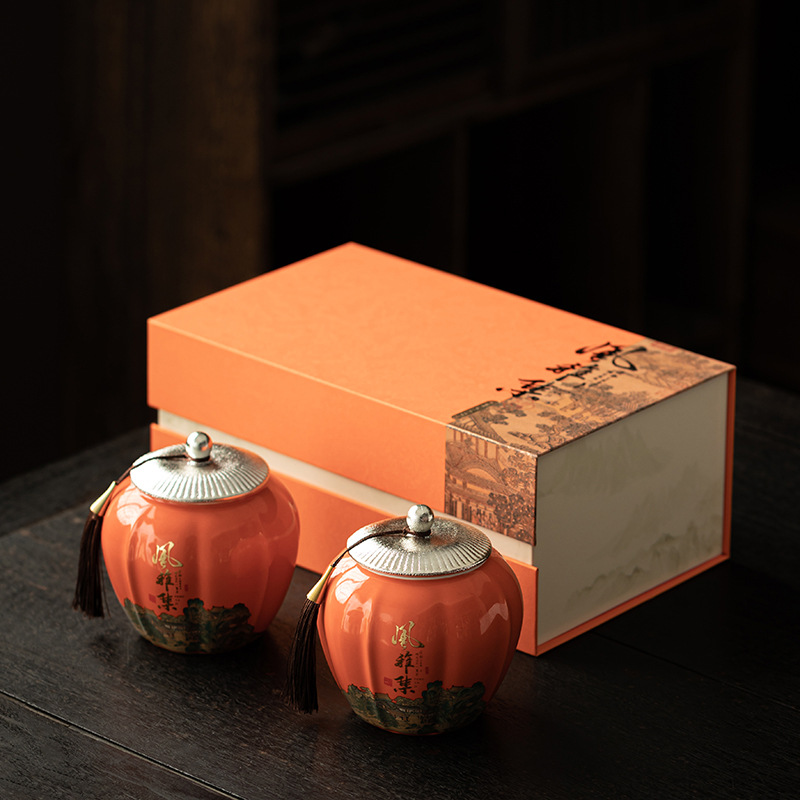 Traditional Ceramic Tea Jar Set