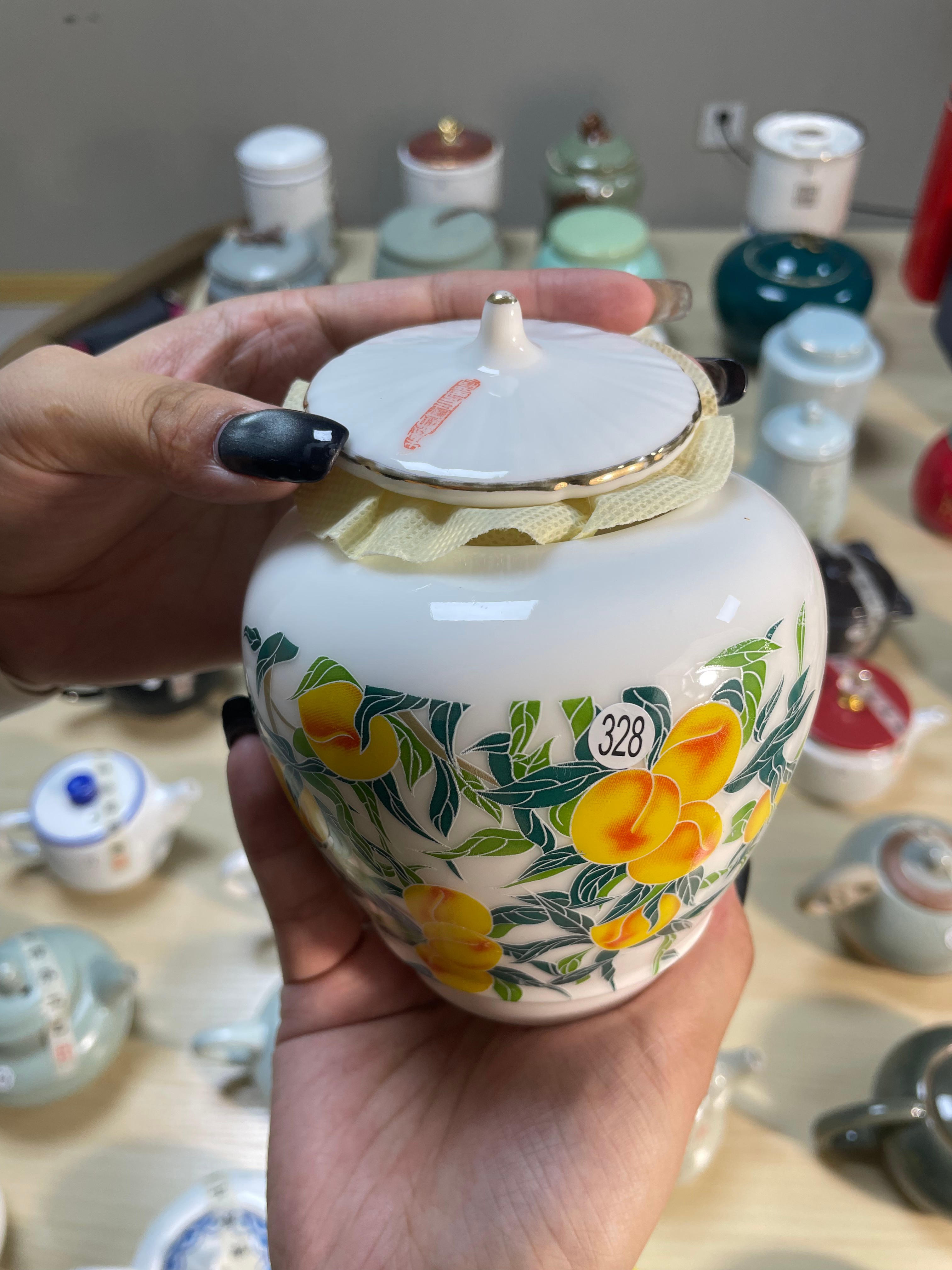 Vintage Ceramic Jar with Lid