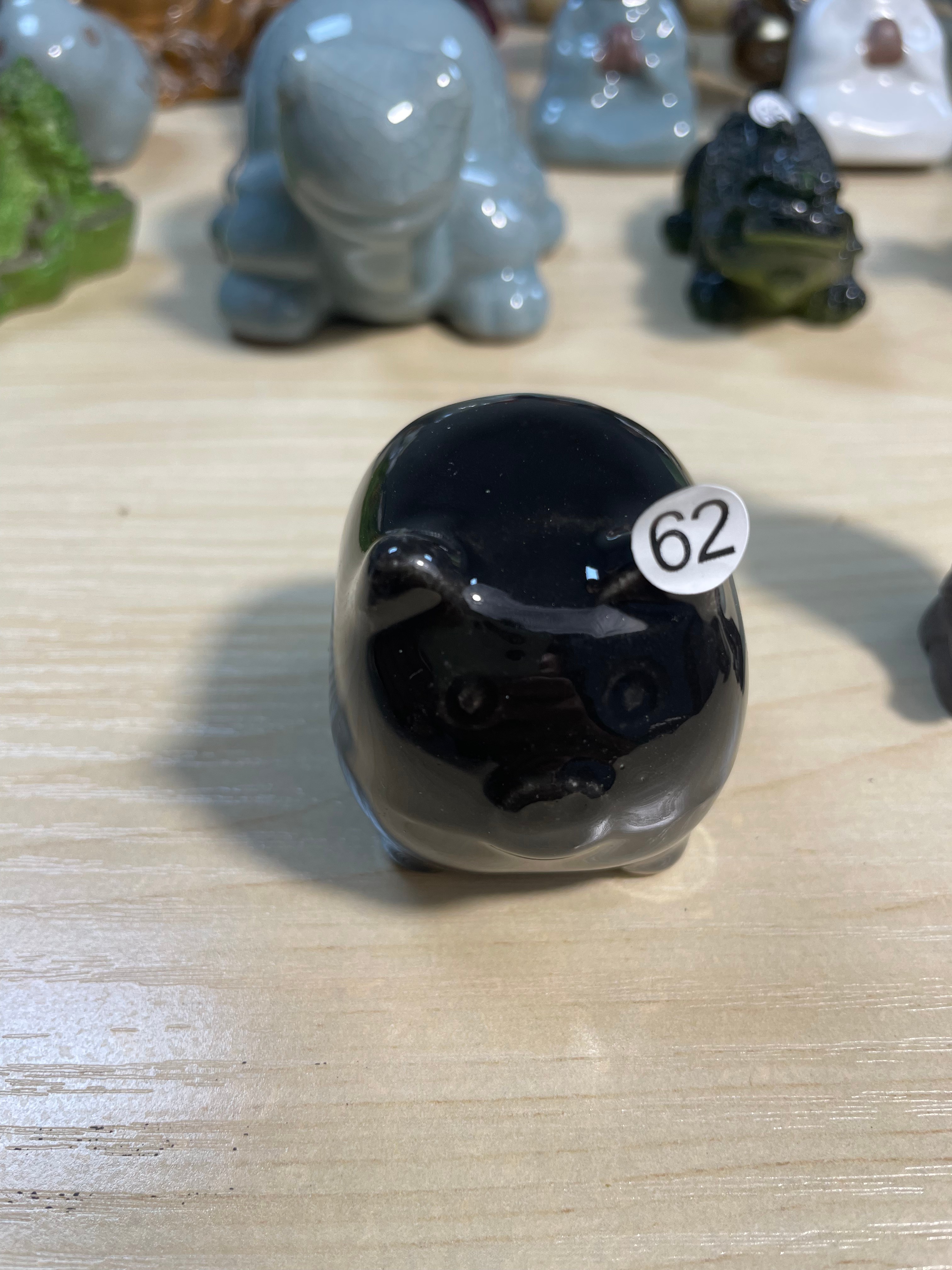 Black Ceramic Pig Figurine