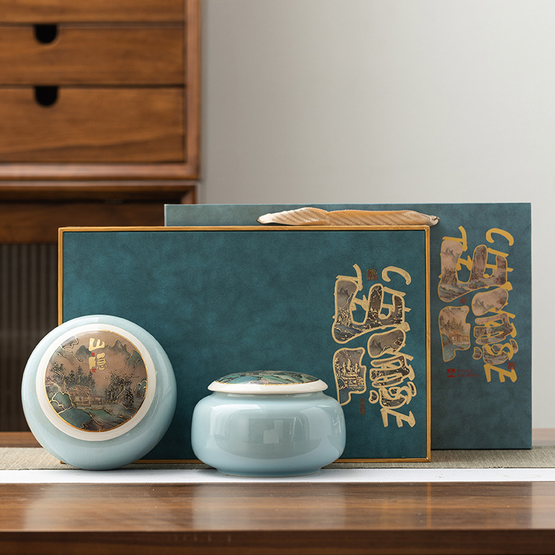 Ceramic Tea Caddy Gift Set