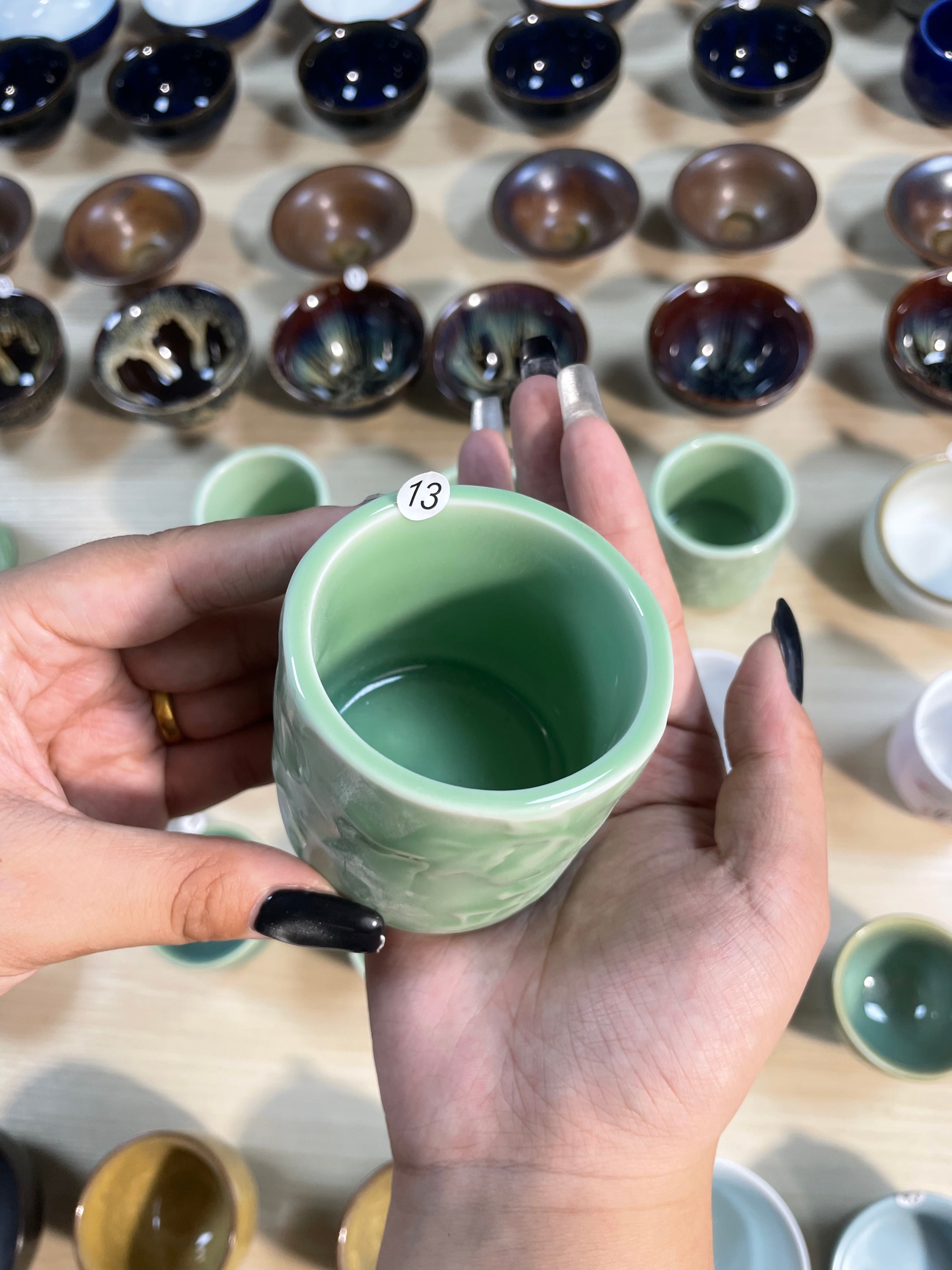 Handcrafted Green Ceramic Cup