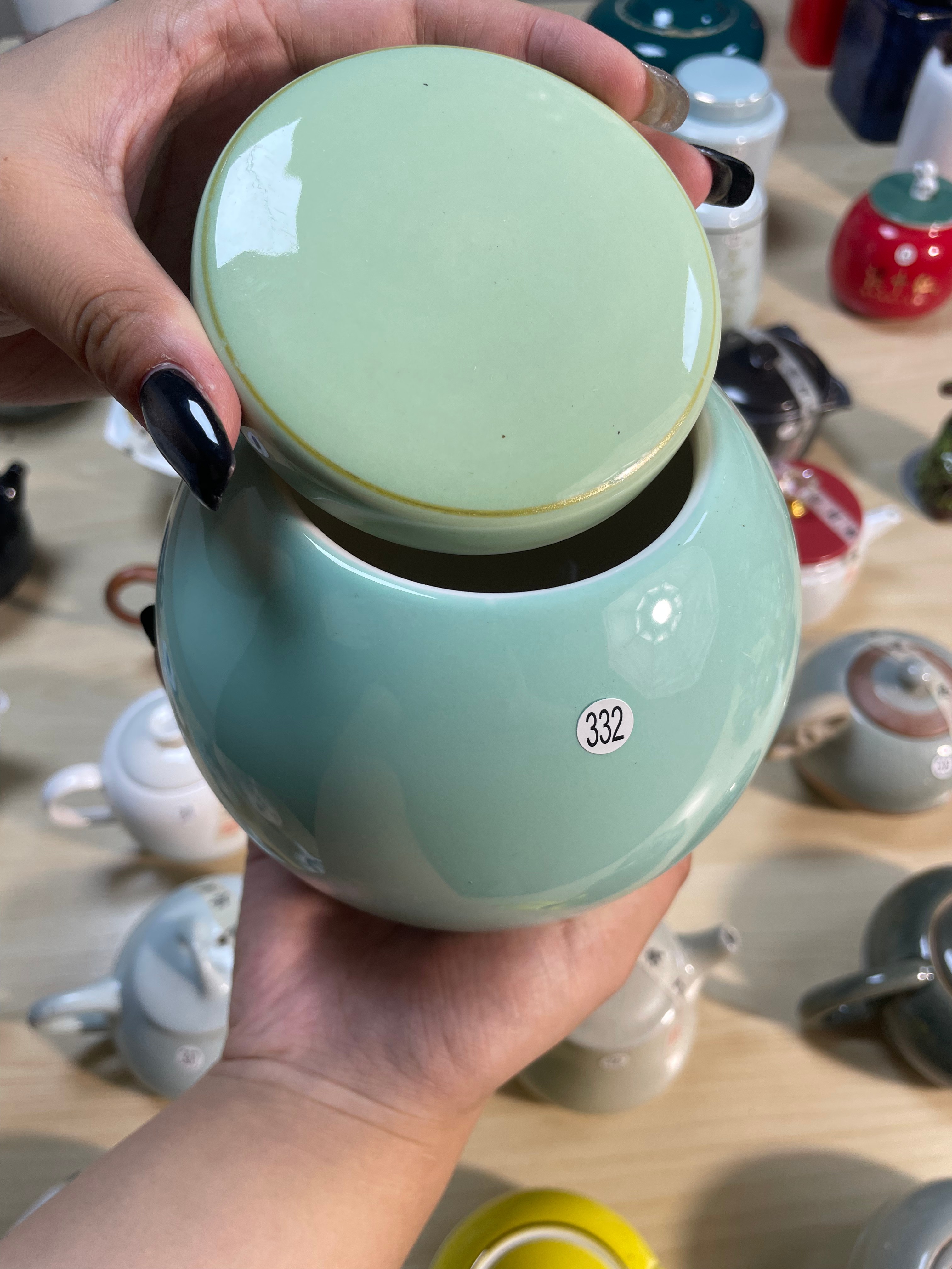 Mint Green Ceramic Storage Jar