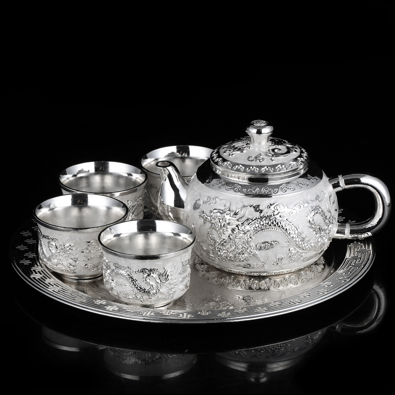 Silver Dragon Tea Set