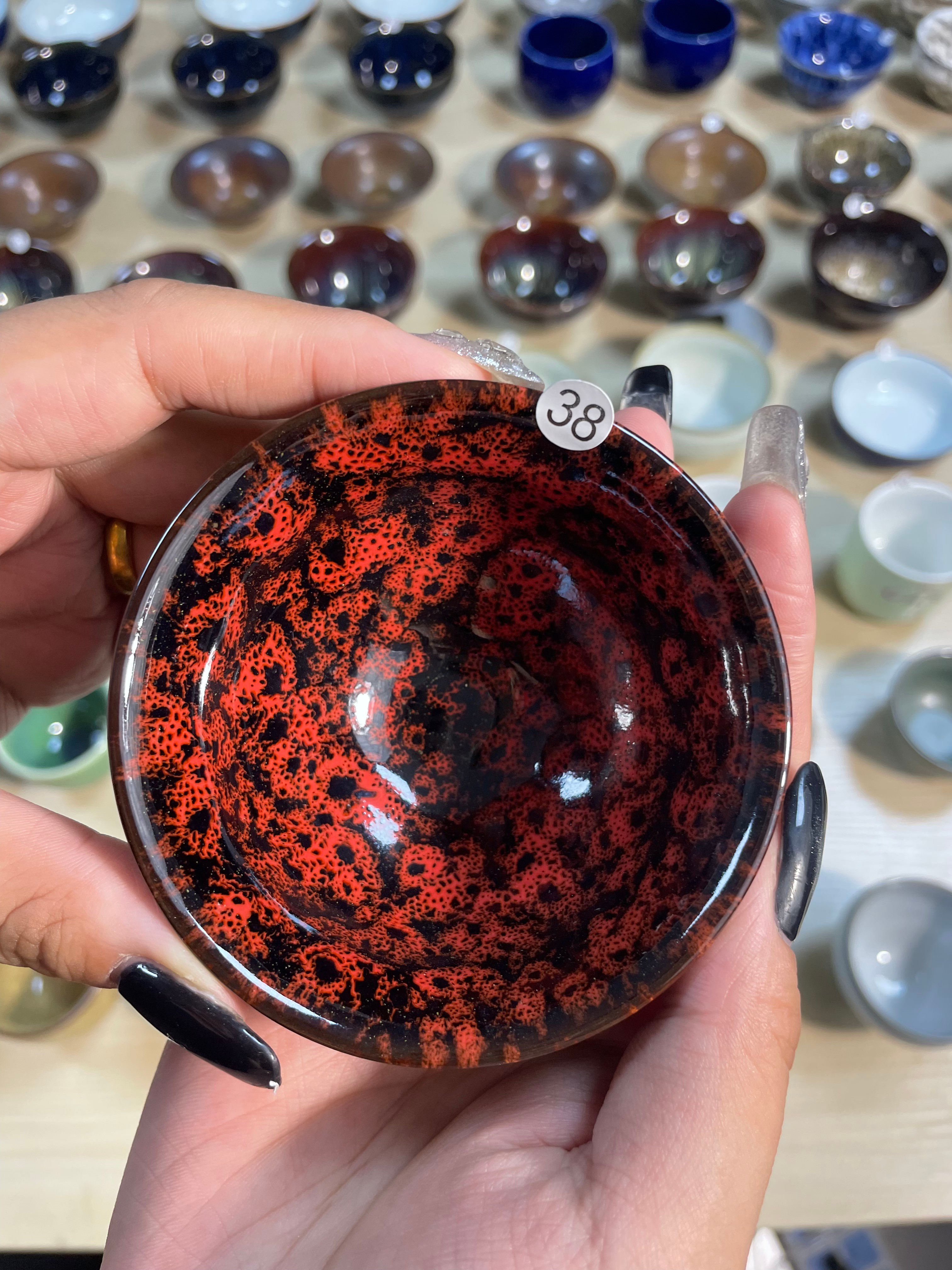 Red Glazed Porcelain Tea Cup